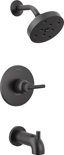DELTA Faucet T14459-BL Trinsic Monitor 14 Series Tub & Shower Trim, Matte Black