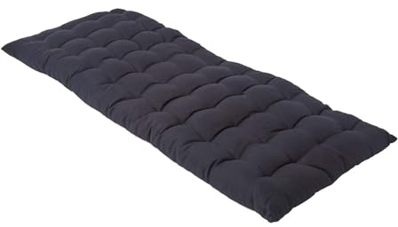 Homescapes Bankauflage 2-Sitzer schwarz – Sitzkissen Bank Outdoor/Indoor, Oeko-TEX-Zertifiziert, Sitzauflage waschbar für Gartenbank & Sitzbank, 108x42 cm