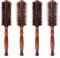 Jubaopen 4 Stück Frauen Haarbürsten Rundbürste Styling Haarbürste Wildschweinborsten Bürste Antistatisch Lonen Rundbürste mit Holzgriff Stylingbürste für Damen und Herren