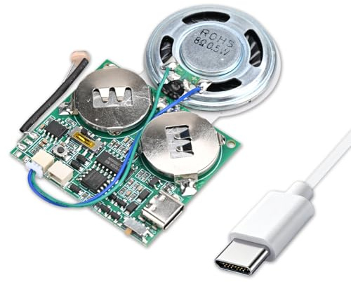 Lichtsensor Sound Modul MP3 Sound Chip Modul, mit 8 MB Speicher Typ-C USB Lautsprecher, für DIY Festival Grußkarte Kreative Geschenke Modelle Bastelarbeiten