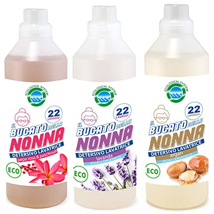 Detersivo lavatrice liquido offerta 66 lavaggi 3 profumi ECOLOGICO - Il Bucato della Nonna