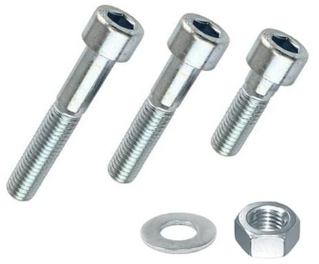 Zylinderschrauben M5 inkl. Mutter + Scheibe, Stahl verzinkt, Länge 5-100mm (M5 x 85mm, 10)