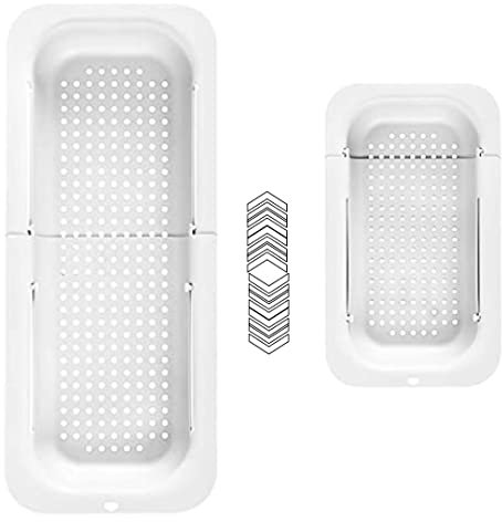 Passoire pliable pour évier, Panier d'égouttage de Légumes, Fuits, Pâtes, Nouilles - Essentiels de Cuisine - Extensible - Support de Séchage pour évacuer l’eau…