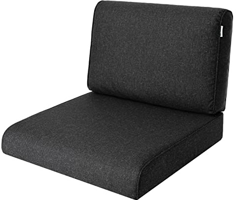 Utomhuskudde 70 x 70 cm i svart – sittdyna för balkongmöbler, hollywoodgunga och loungemöbler utomhus | modell NEL för trädgård och terrass