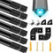 Molfanco LED Aluminium Profil 12 x 1m LED Aluminium Profil mit Schwarzen Abdeckung, Endkappen, und Montageklammer für LED-Streifen (V-profil-schwarz-12m) LED-Streifen Nicht Im Lieferumfang Enthalten