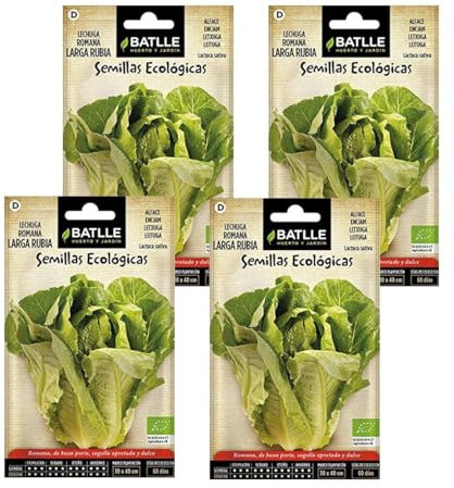 Semillas de lechuga ecológica romana larga rubia Semillas Batlle PACK (4)