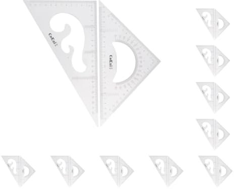 10 Set 2 Pack 45/60 Grad Geometrie Dreieck Lineal Zeichnung Zeichnung Set Transparent 25 cm