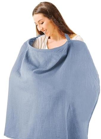 NVTRSD Stilltuch Für Unterwegs Stillschal 75x95 CM, Stillschal Stilltuch Stillschürze Stillschal Für Unterwegs (blau)