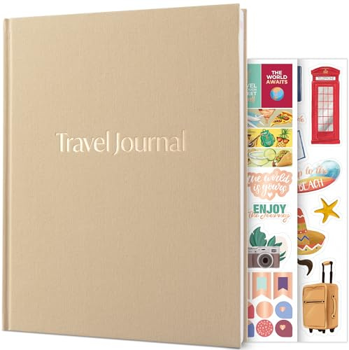 Skyline Travel Journal – Traveling Diary & Photo Journal – Vacation Essentials for Family, Men & Women – Bucket List Notebook (Sandstone)