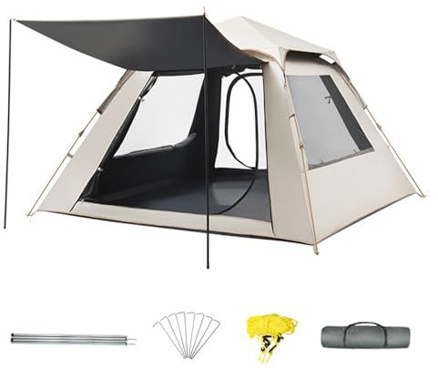 NRNQMTFZ Camping Zelt 3-5 Personen Regenfestes Pop Up Kuppel Campingzelt für Outdoor Strand Wandern Reisen,Pop Up Family Camping Tent,einfacher Aufbau(A)