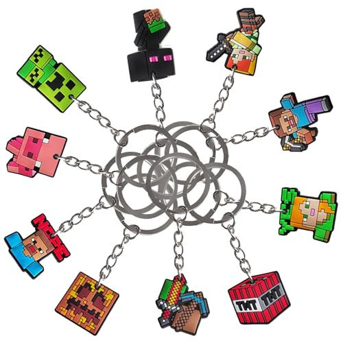 LGUZAKO Party Bag Fillers for , 10 Keychains Party Fvours for Birthday Christmas Crackers