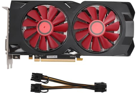 Scheda Grafica RX580 da 8 GB, Scheda Grafica Video 256BIT GDDR5 per Computer da Gioco, Supporto DirectX 11 PCI Express 2.0 16X, Scheda Video PCIE per Giochi per PC con Doppia