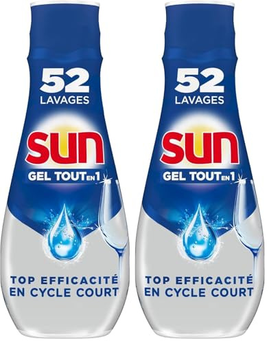 Sun Gel Lave-Vaisselle Tout En 1 Expert Plus 900ml - 52 Lavages (Lot de 2)