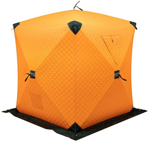 Bärbart tält, isfisketält, campingtält, vilda träningstält, med bärväska, isankare, spännlinor, Oxford-tyg för sportfiskare 1–2 personer, 145 x 145 x 165 cm