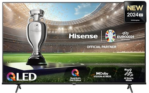 Hisense TV 55 QLED 4K 55E77NQ, Smart TV VIDAA U7, Dolby Vision, HDR 10+, Game Mode Plus, Dolby Atmos, Alexa Built-in, VIDAA Voice, Tuner DVB-T2/S2 HEVC 10, lativù 4K