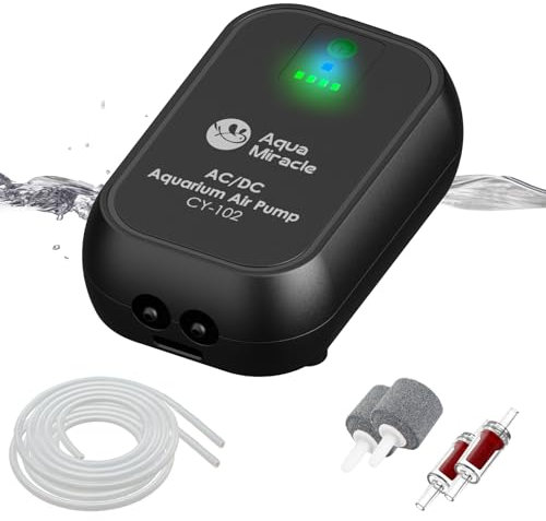 AquaMiracle USB Aquarium Air Pump Rechargeable Aerator for Bait Bucket, Portable Battery Powered Air Pump for Aquarium, Fish Tank Air Pump for Outdoor Fishing, Power Outage & Emergency