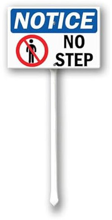 Geroclonup Hinweisschild mit Pfahl, 20 x 30 cm, robustes Aluminiumschild für den Außenbereich, wasserdichtes Schild, Outdoor-Dekoration für Rasen, Hof, Garten