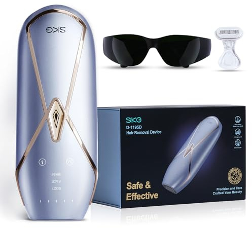SKG Geschenk für Mama IPL-Haarentfernung für Frauen und Männer, fast schmerzfreie Ergebnisse, sicher und langanhaltend zur Reduzierung des Haarwachstums für Körper und Gesicht.