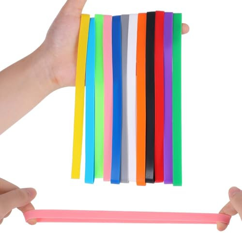 12 Pcs Large Elastic Bands Heavy Duty Rubber Bands, Colored Thick Strong Rubber Bands, 8 Inches Rubber Wrapping Bands Elastic Strap Set for Office Home School Bank