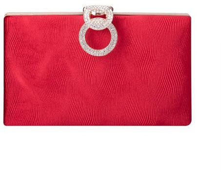 YUEZHAN Abendtasche Damen Clutch Verschluss Clutches Abend Taschen Für Frauen Quadratisch Samt Hochzeit Braut Party Handtaschen Schulter Messenger Taschen Rot