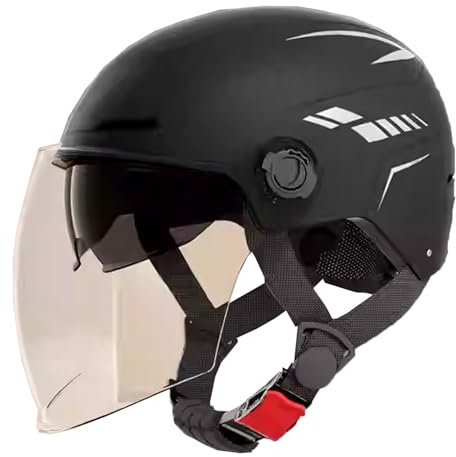 retrò Casco Scodella Portatile Mezzi Caschi Jet, Mezzo Casco da Motociclista Vintage Caschi Caschi Casco A Scodella Scooter Motorino ECE Omologato Mezzo Elmetto da Moto retrò