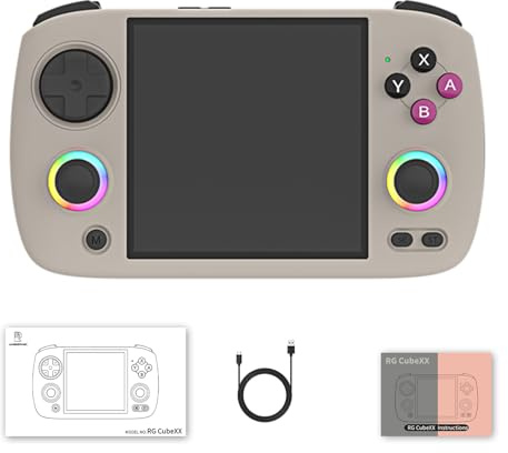 New RG CubeXX Handheld Game Console,Retro Handheld Game Console,4.0 Inch Screen Linux System,Support 2.4G Wireless Gamepad TV Output 5G WIFI Bluetooth 4.2 Grey