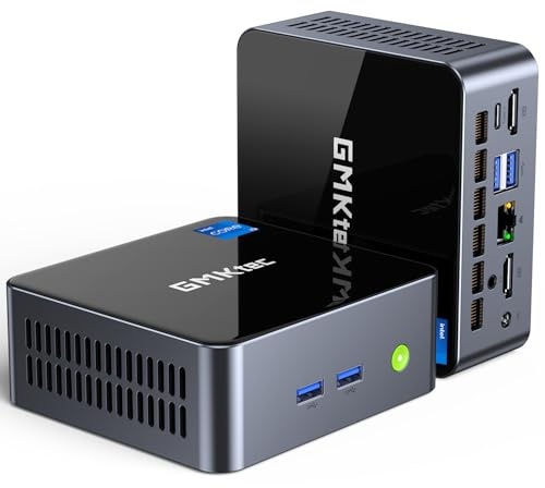 GMKtec Mini PC Intel Core i7-1185G7 (up to 4.8 GHz) 16GB DDR4 512GB SSD Desktop Mini Computers WiFi 6, BT 5.2/ DP, HDMI/RJ45 2.5G/USB4.0