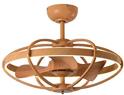 Lampadario , Ventilatore da soffitto con motivo in legno con luce LED lampadario telecomando 3 velocità 3 colori dimmer soffitto camera da letto soggiorno ventilatore illuminazione decorazione, D 70 c