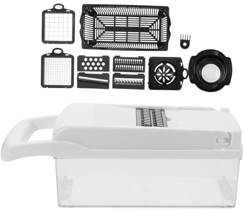 TOPBATHY Affettatrice e Tritatutto Multifunzionale Per e Verdure Affettatrice Manuale Per e Cetrioli Accessorio Da e Compatto Set Da Bianco