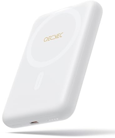 Mag-safe Portable Charger, Ultra-Slim 10,000mAh Magnetic Wireless Power bank, PD 20W Fast Charging Portable Charger, Magsafe-Compatible Battery Pack for iPhone Series, and More (White)