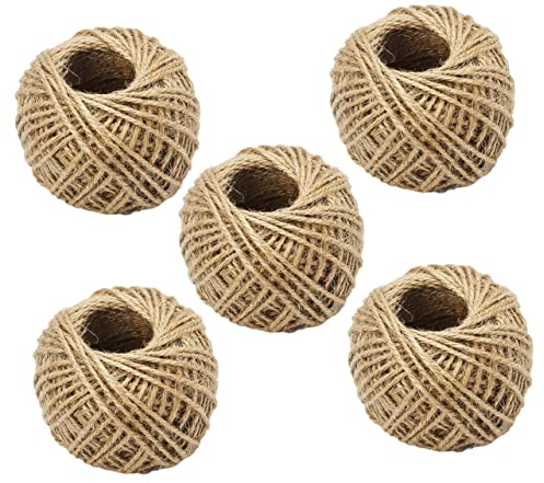 Artibetter 5 Rollos Cuerda Trenzada de Yute Cuerda Decorativa para Manualidades Jardinería Bricolaje Hogar