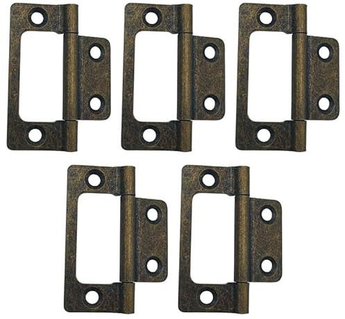 5Pcs Bronze Flush Hinges 2inches Entry Door Hinges for Cabinet,Drawer Internal Door
