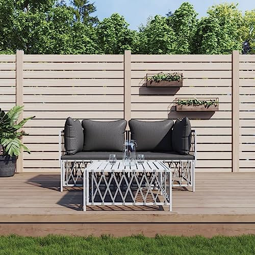 Fasba 3-TLG. Gartenlounge Set, Balkon Lounge Metall, Gartensofa Lounge, Terrassensofa, Loungesofa Outdoor, Loungemöbel Terrasse, Gartenmöbel für Draußen/ 3186814