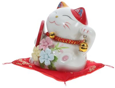 STOBAZA Glückskatze Spardose Keramik Maneki Neko Katze Geldbox Sparschwein für Bargeld Zimmerdekoration Praktische Münzaufbewahrung