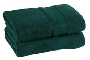Sterling Mill 600 GSM Turkish Cotton Bath Sheet 2-Pack – Bottle Green | 600 GSM Turkish Cotton | Ultra Soft & Absorbent | OEKO-TEX Certified | Hand, Bath, Bath Sheet & 3-Piece Sets