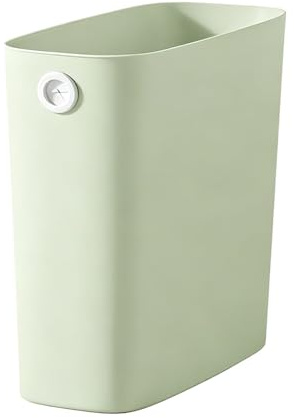 Chiziyixin 10L Open Top Bathroom Bin, Reusable Slim Bedroom Bin, Small Narrow Trash Can Plastic Garbage Container Wastebasket for Bathroom, Bedroom, Toilet, Kitchen, Office, Home, 28X27X13cm (Green)