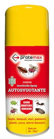 OVERCID Insetticida Spray Autosvuotante, per Insetti Volanti e Striscianti, per Ambienti Domestici e Civili, 150ml – Copre 45-75 m³ (1)