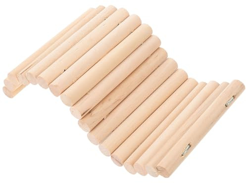 Veemoon Supply Design for Encouraging Exercises Pet Bite-resistant Wooden Climbing Ladder Small Entertainment Brown Hamster Animals Cage