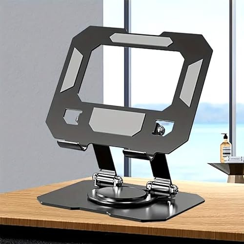 Tablet Stand, 360° Adjustable iPad Stand Holder Foldable Fits iPad Stand for Desk Rotating Portable Monitor Stand for Tablets/PS/mobilephones/Switch and other 4.7-12.9 Device (Black) (Black)