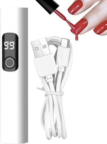 Lampe à Ongles Miniature,Portative Sans Fil 2 Minuteries Style Stylo | Avec Stylo à Lumière UV et Écran d'Affichage pour Ongles | Pour Séchage Flash Rapide Manucure Maison DIY et Prolongation