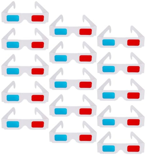 COHEALI Gafas 3D Anaglifo Rojo Azul de Papel Desechables, Pack 40 Unidades para Películas y Juegos 3D, Accesorio Portátil para Cine y Visualización Anaglifa