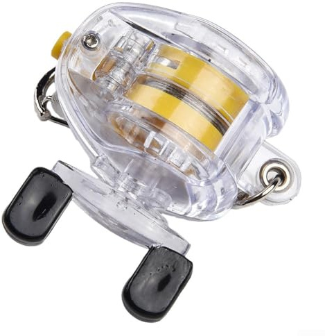 Llavero de carrete de pesca con mosca con cuerda retráctil, llave de carrete de pesca de plástico y acero para accesorio de anillo para pescador, pescador o niño pescador, carrete de pesca con mosca