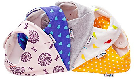 Lovjoy Bandana Baby Halstuch Lätzchen - Dreieckstucher - Für 0-3 Jahre - 5er Pack