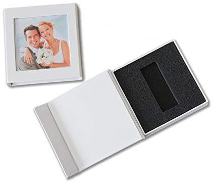 USB Box with Picture Window for 1 USB Flash Drive Storage Box Case Cover for USB (White)