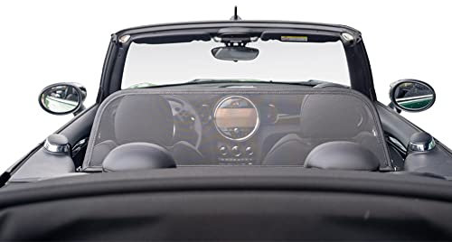 Aperta Filet Coupe-Vent Compatible avec Mini Cooper Cabrio F57 Noir Filet Anti-remous 100% sur Mesure OEM Qualité Windschott fabriqué aux Pays-Bas