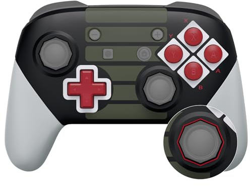 eXtremeRate Case Shell für Nintendo Switch Pro Controller, DIY-Ersatz Full Gehäuse Faceplate&Rückplatte&Giffe Hülle&Tasten für Switch Pro Controller-NES-Stil(Octagonal Gated Sticks Design)