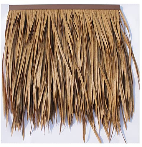 Plastic simulation thatch tile decoration roof cornice pavilion promenade pvc plastic thatched artificial fake straw flame retardant Fake thatch Man-made Thatch ( Color : Yellow c , Size : 4pcs )