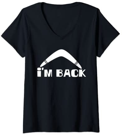 Damen Wurfsport Boomerang Witz Spruch Bumerange Bumerang T-Shirt mit V-Ausschnitt