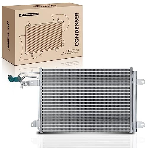 A-Premium Air Conditioning A/C Condenser Compatible with Volkswagen Jetta 2005-2010, Golf 2010-2014, GTI 2006-2014, Rabbit 2006-2009 & Audi A3/TT/TTS Quattro, Replace# 1K0820411D