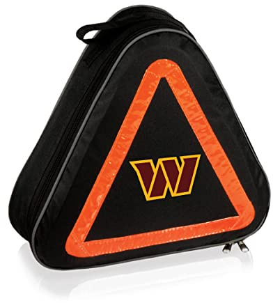PICNIC TIME NFL Washington Commanders Roadside Emergency Car Kit, Auto Vehicle Safety Road Side Assistance with Jumper Cables and Car Tool Kit, (Black with Orange Accents)